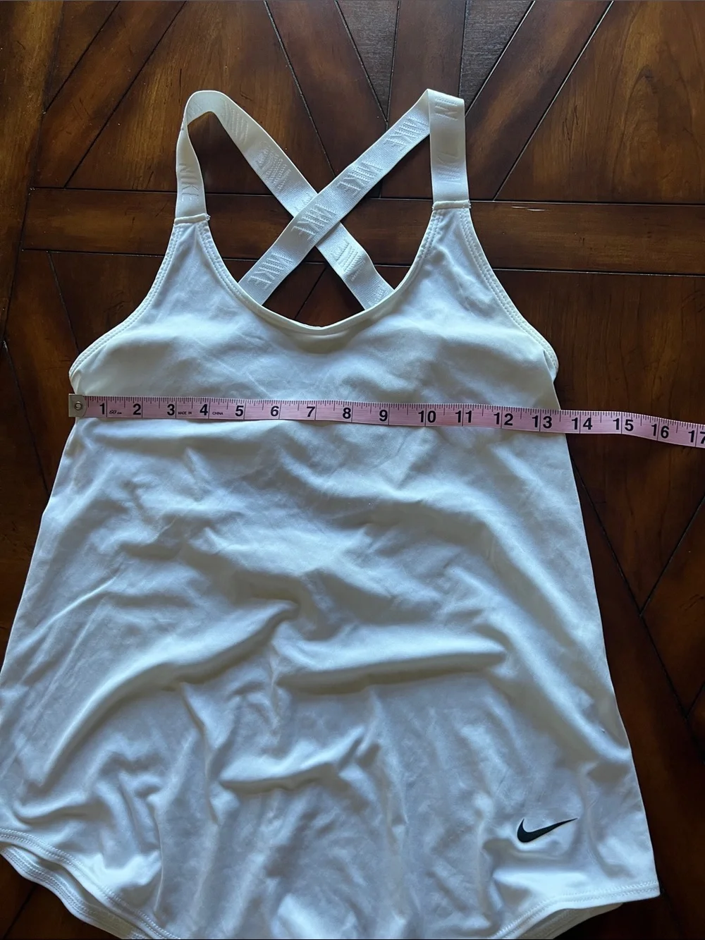 Nike White Women's Cross-Strap Athletic Tank